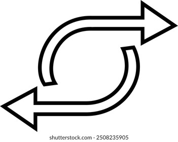 Reverse and Exchange Icon, Arrows data transfer icons, Swap icon with two arrow, Cycle and repeat vector symbol. Switch sign, isolated on transparent background, used for mobile app, web site.