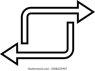 Reverse and Exchange Icon, Arrows data transfer icons, Swap icon with two arrow, Cycle and repeat vector symbol. Switch sign, isolated on transparent background, used for mobile app, web site.