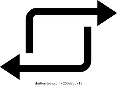 Reverse and Exchange Icon, Arrows data transfer icons, Swap icon with two arrow, Cycle and repeat vector symbol. Switch sign, isolated on transparent background, used for mobile app, web site.