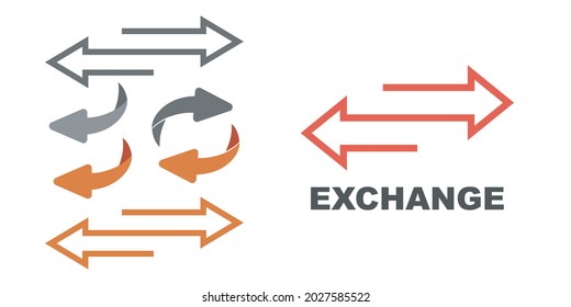Reverse Exchange icon. Flip over or turn arrow. Reverse sign