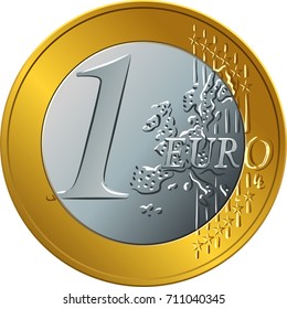 Reverse gold and silver money gold coin onr euro