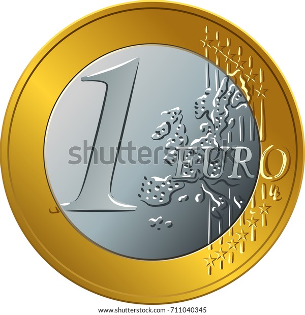 Reverse gold and\
silver money gold coin onr\
euro