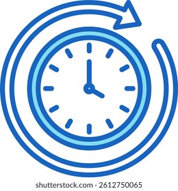 Reverse Icon Blue Vector Illustration