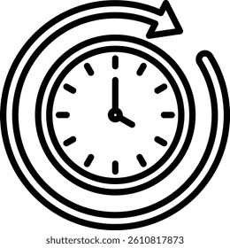 Reverse Icon Line Vector Illustration