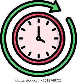 Reverse Icon Lineal Color Vector Illustration