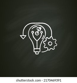 Reverse Innovation Chalk Icon.Strategy Of Innovating In Emerging Markets. Distributing In Developed Markets. Innovation Concept. Isolated Vector Illustration On Chalkboard