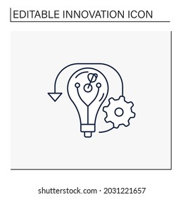 Reverse Innovation Line Icon.Strategy Of Innovating In Emerging Markets. Distributing In Developed Markets. Innovation Concept. Isolated Vector Illustration. Editable Stroke