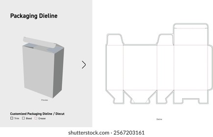 reverse insert Tuck End Box Dieline