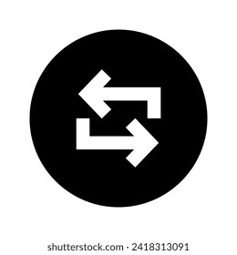 Reverse Left Right Arrow Circular Black Icon
