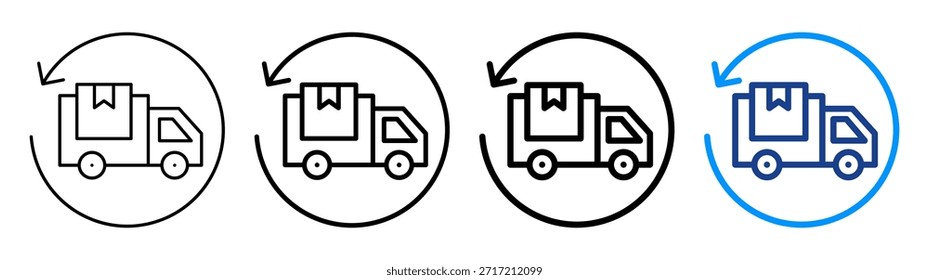 Conjunto de Colección de contorno diferente de ícono de logística inversa