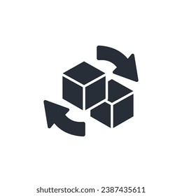 reverse logistics icon. vector.Editable stroke.linear style sign for use web design,logo.Symbol illustration.