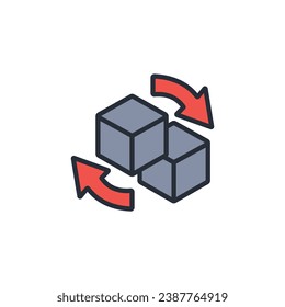 reverse logistics icon. vector.Editable stroke.linear style sign for use web design,logo.Symbol illustration.
