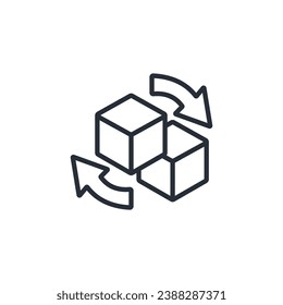 reverse logistics icon. vector.Editable stroke.linear style sign for use web design,logo.Symbol illustration.
