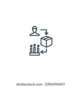 Reverse logistics outline icon. Monochrome simple sign from logistics collection. Reverse logistics icon for logo, templates, web design and infographics.