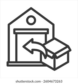 Reverse Logistics Outline Icon Vector Illustration