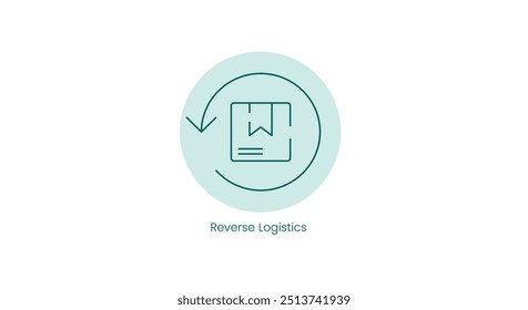 Icono de Vector de procesos de logística inversa para la gestión de la cadena de suministro y devoluciones