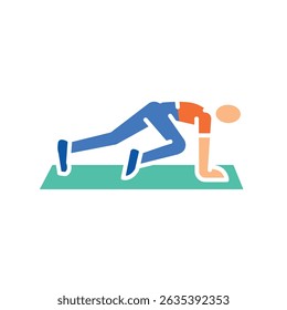 reverse lunges color flat icon for digital and print projects.  Minimal clean icons for apps and websites. Modern simple icons for UI UX and branding