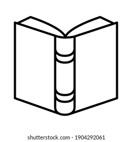 diseño de iconos de estilo de línea de libro abierto inverso, literatura educativa y tema de lectura Ilustración vectorial