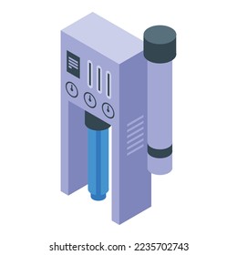 Icono del sistema de osmosis inversa vector isométrico. Filtro de agua. Equipo residencial