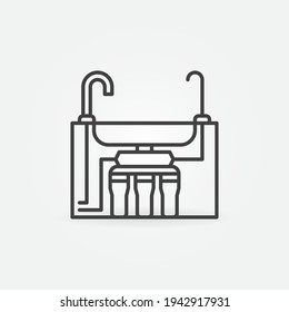 Reverse Osmosis Water System Under The Sink Outline Vector Concept Icon Or Design Element