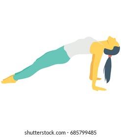 
Reverse Plank Woman Color Vector Icon 
