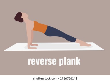 Reverse Plank Workout Training.