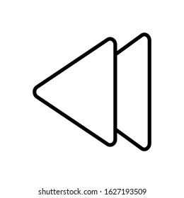 Reverse play icon. Flat and vector graphic.