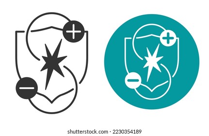 Reverse polarity and Short-circuit protection - icon for charger or power supply