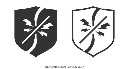 Reverse polarity and Short-circuit protection - label for charger or power supply