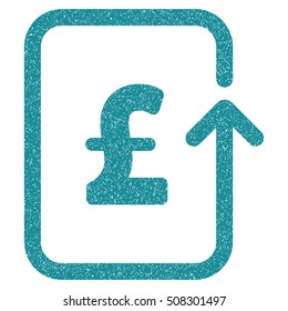 Reverse Pound Transaction grainy textured icon for overlay watermark stamps. Flat symbol with dirty texture. Dotted vector soft blue ink rubber seal stamp with grunge design on a white background.