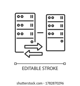 Reverse Proxy Linear Icon. Website Host Server Protection, Modern Cybersecurity Thin Line Customizable Illustration. Contour Symbol. Vector Isolated Outline Drawing. Editable Stroke