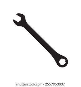 Reverse Ratcheting Spline Wrench Silhouette Vector Illustration