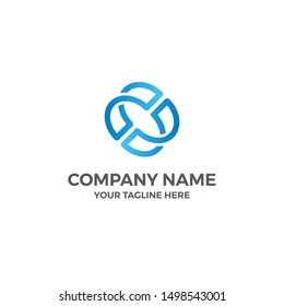 Reverse Recycle Connect Loop Vector Abstract Illustration Logo Icon Design Template Element