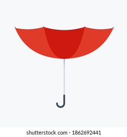 A reverse of red umbrella. Isolated Vector Illustration