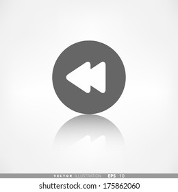 Reverse or rewind icon. Media player.