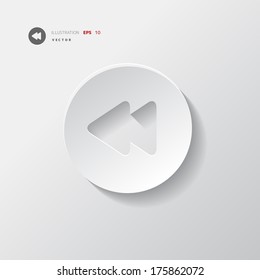 Reverse or rewind icon. Media player.