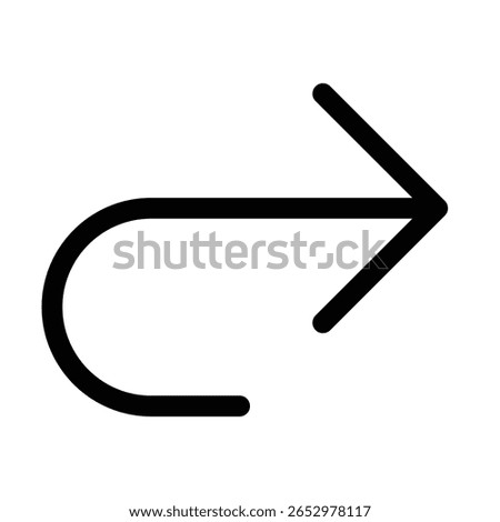 Reverse right arrow icon for redo, repeat, forward, and next actions.