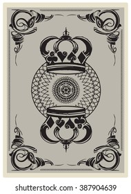 The reverse side of a playing card.