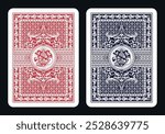 The reverse side of a playing card - back side reverse of playing cards pattern vector 34