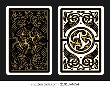 The reverse side of a playing card - back side reverse of playing cards pattern vector