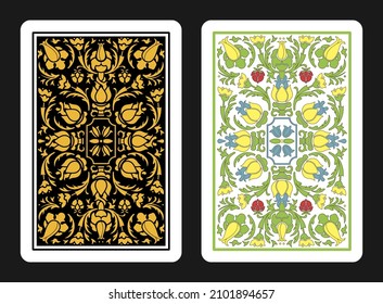 The reverse side of a playing card - back side reverse of playing cards pattern vector