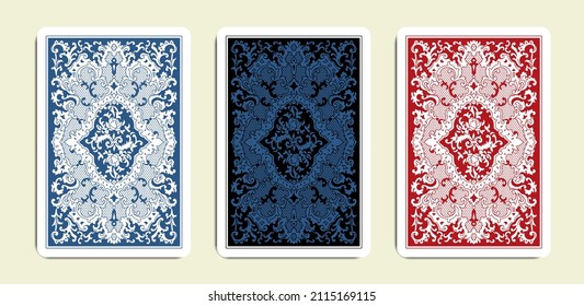 The reverse side of a playing card - back side reverse of playing cards pattern vector