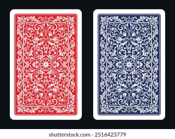 The reverse side of a playing card - back side reverse of playing cards pattern vector 24