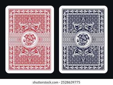 The reverse side of a playing card - back side reverse of playing cards pattern vector 34