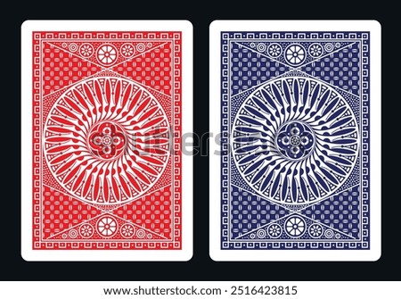 The reverse side of a playing card - back side reverse of playing cards pattern vector 25