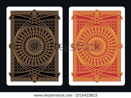 The reverse side of a playing card - back side reverse of playing cards pattern vector 28