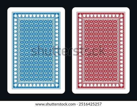 The reverse side of a playing card - back side reverse of playing cards pattern vector 31