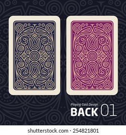 The Reverse Side Of A Playing Card For Blackjack Other Game With A Pattern.