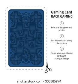 The reverse side of a playing card for blackjack other game with