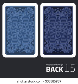 The reverse side of a playing card for blackjack other game with